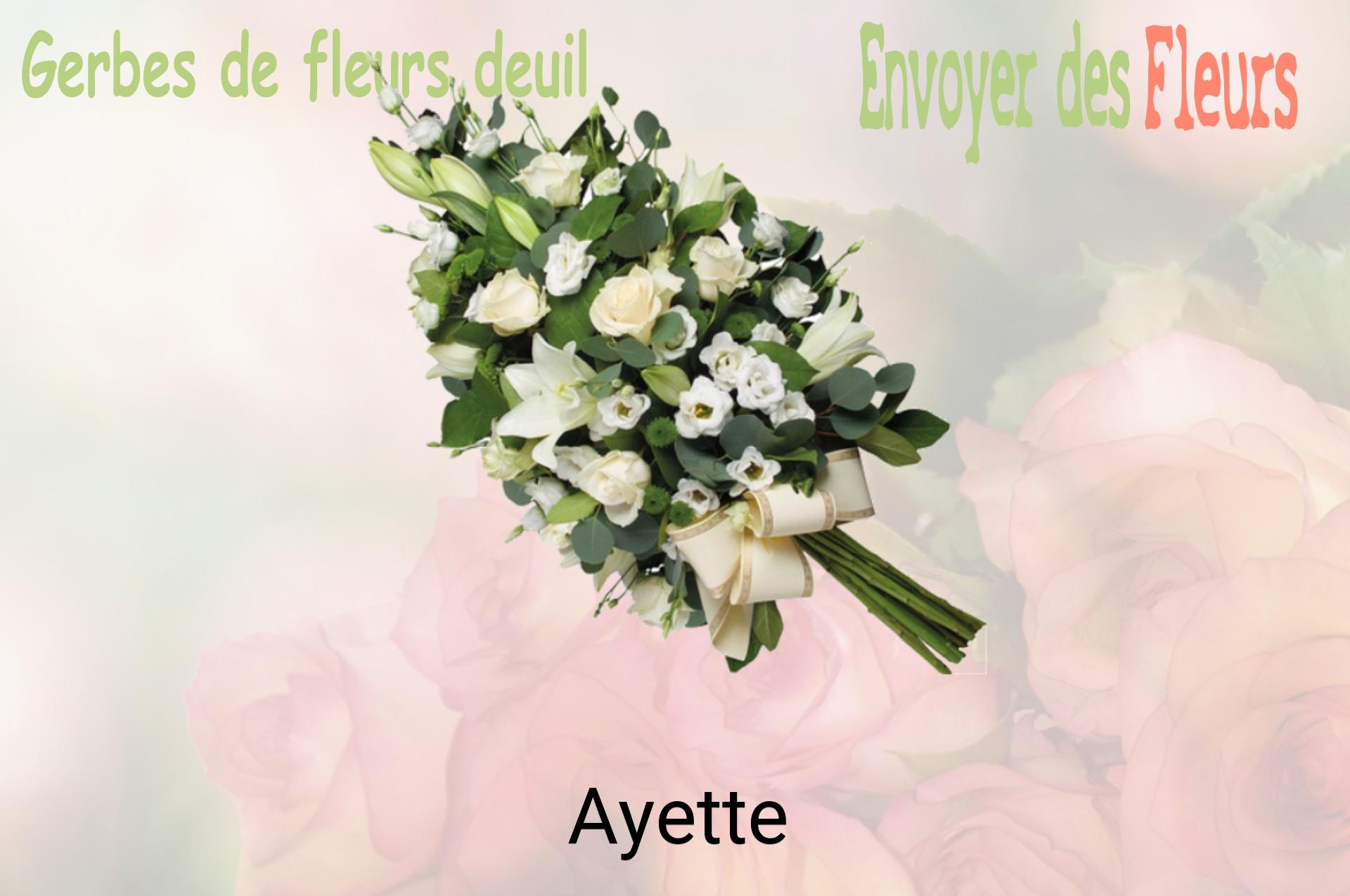 Gerbe de fleurs de deuil livrée à Ayette